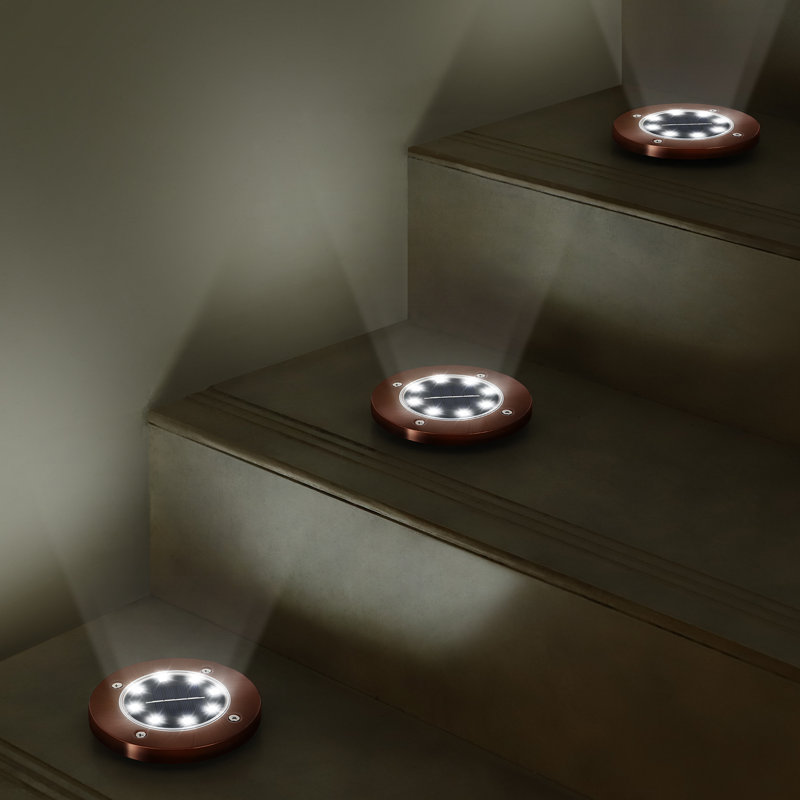 Paradise By NEX Satin Solar Powered Integrated LED Pathway Light Kit, White, Bronze