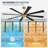 60 In. 8-plywood Double-sided Black and Walnut Blades Ceiling Fan With Remote Dc, Gold-713002702-713002698-713002696