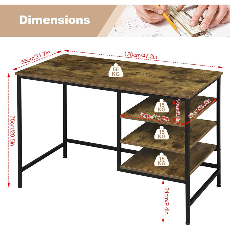 Quapaw Metal Base Writing Desk