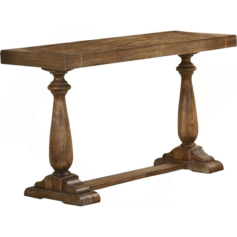 Console de 50 po en bois massif transitionnel, finition bois flotté pour le vestibule ou le salon | Idée de cadeau
