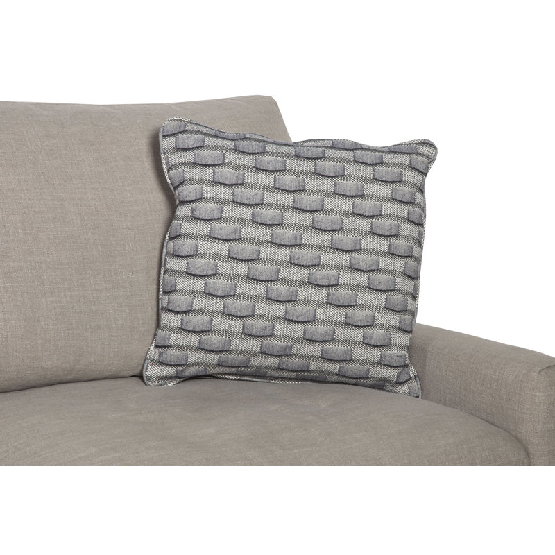 Square Pillow Cover and Insert, Gray, 22" x 22", Natural Fiber