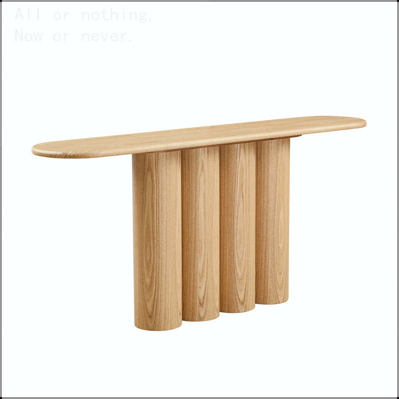 Console moderne avec pieds cylindriques, Naturel