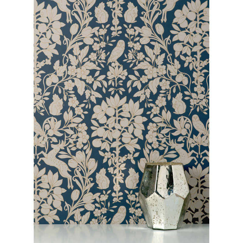 Rouleau de papier peint Avasophia Quincie Marron L 33 pi x l 20,5 po, Bleu