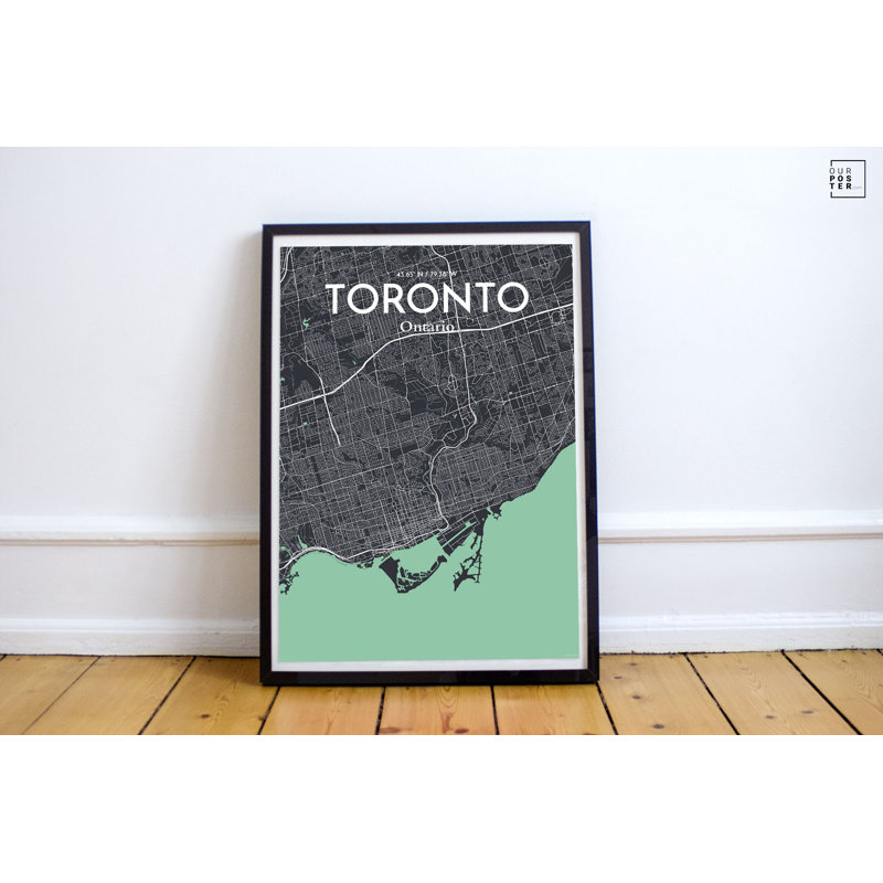 « toronto city map », reproduction d’impression sur affiche en rêve, H 27,6 po x l 19,7 po