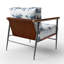 Chaise rembourrée rustique en bois rustique