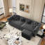 Canapé-lit polyvalent 3-en-1 avec repose-pieds mobile et convertible, idéal pour se prélasser et dormir confortablement-240820623