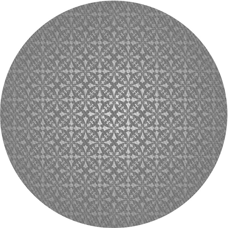 Tapis décoratif gris à motif géométrique pifer, Rond 7 pi