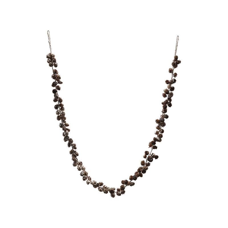 Guirlande Pinecone avec paillettes et cordon en jute