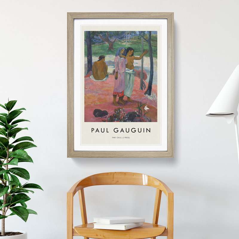 The Call by Paul Gauguin - Picture Frame Painting, Oak Framed, 36cm H x 27cm W x 2cm D