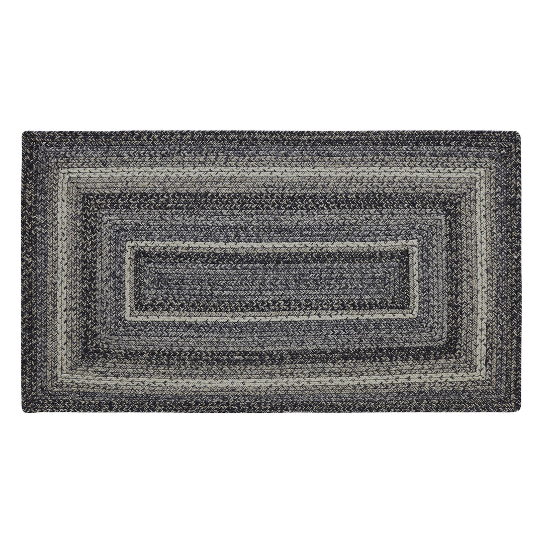  Rectangle Geometric Hand Braided Area Rug in Black/White VHC Brands Rug 