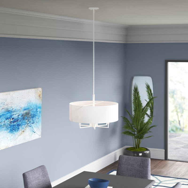 Lustre tambour 7 lumières Moonlighter, Blanc
