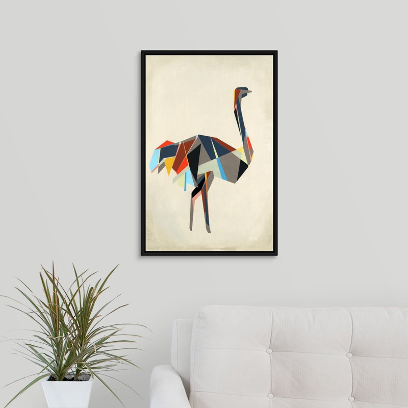 « tip tip zoo i », peinture sur toile, H 25,7 po x l 17,7 po x p 1,75 po, Cadre flottant noir