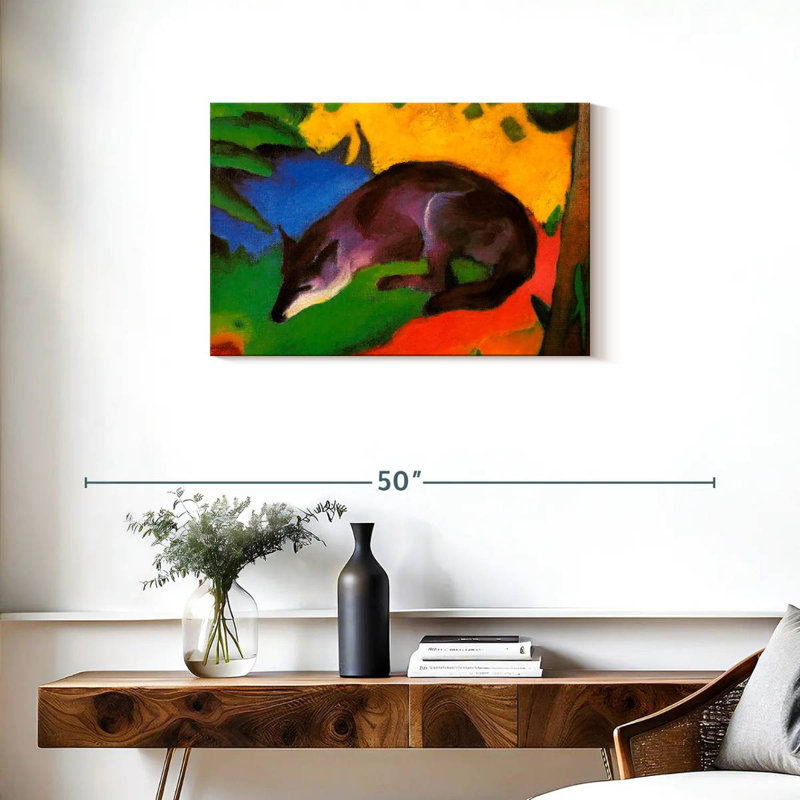 Brampt Blue-Black Fox, 20" H x 30" W