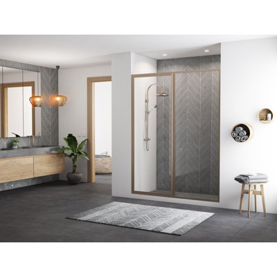 Legend Series Framed 44.5'' - 46'' W x 66'' H Hinged Framed Shower Door with Glass