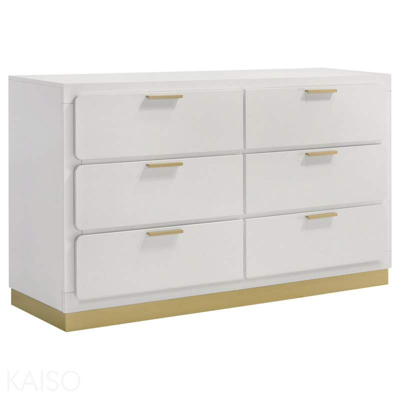 Commode blanche à 6 tiroirs, Blanc