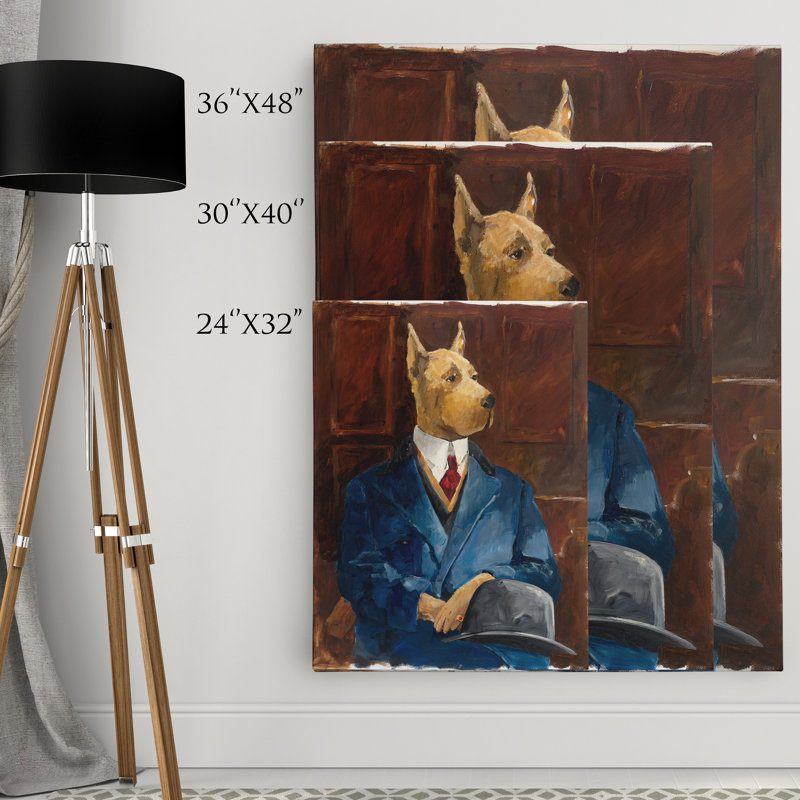 « inspector dogleash », reproduction d’art sur toile tendue, H 24 po x l 32 po x P 1,5 po