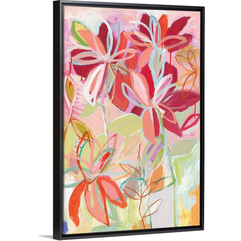 Reproduction d’art sur toile, "Strawberry Fields" par Kait Roberts, H 38 po x l 26 po x P 1,75 po, Cadre noir