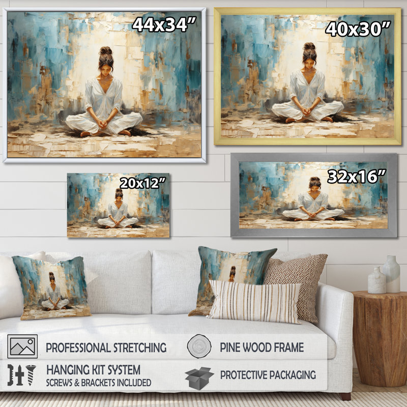 Yoga sérénité - impressions sur toile, Blanc, H 34 po x l 44 po x P 1,5 po