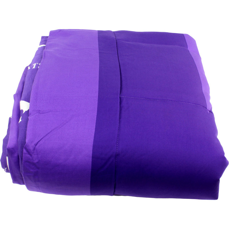 NCAA Sateen Comforter, King Comforter + 2 King Shams, Kansas State