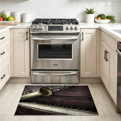 Tapis d'intérieur transparent pour piano et saxophone lavable à la machine