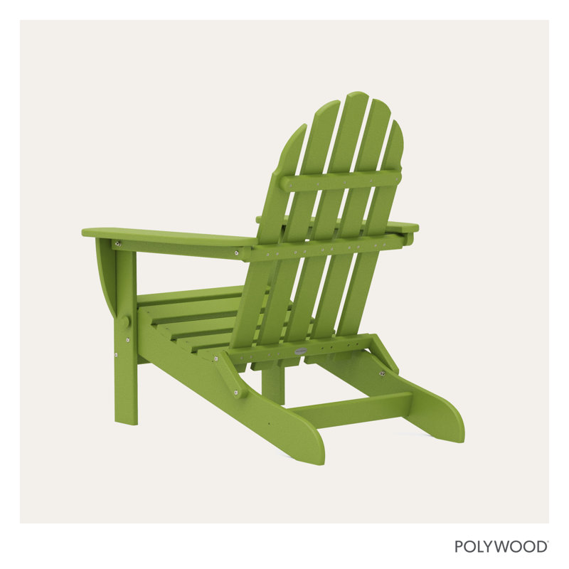 POLYWOOD Classic Adirondack Folding Adirondack Chair, Lime