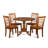 5 Piece Kitchen Table & Chairs Set Includes a Round Dining Table with Dropleaf and 4 Dining Room Chairs, 42x42 Inch, Saddle Brown-588548850-552572210