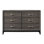 Mobilier de chambre à coucher contemporain en bois à finition grise avec commode 6 tiroirs 1Pc