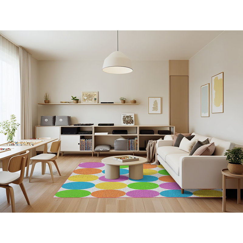 Tapis vert / bleu / orange Rohit, Rectangle 7 pi x 9 pi