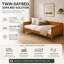 Lit de jour Arelvique en bois, format simple, avec cadre à trois côtés, canapé-lit plateforme en noyer clair, construction en pin, contreplaqué et MDF, 10 lattes de support de matelas, sommier non requis-64536731