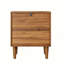 Table de chevet Boho-Style à 2 tiroirs, table de chevet moderne en bois de style Mid-Century avec lignes décoratives incrustées et poignées dorées, table de bout pour la chambre à coucher