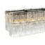 Lustre linéaire moderne noir avec verre en cristal fait à la main, luminaire suspendu rectangulaire à 6 lumières pour îlot de cuisine et salle à manger