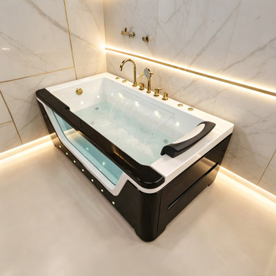 35.43 " W Alcove / Tile in Whirlpool Acrylic Bathtub