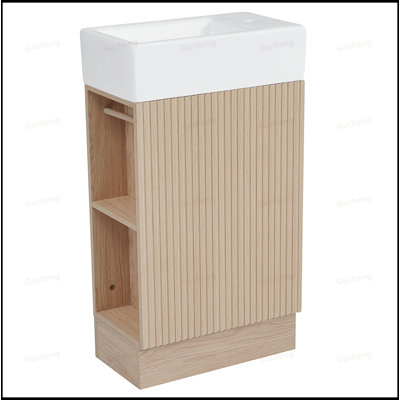Petit meuble-lavabo 18,6 po avec tablette à deux niveaux pour lavabo