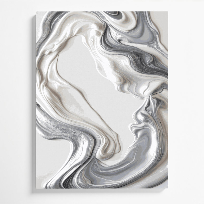 Abstrait art fluide sur toile grise 90, H 14 po x l 11 po