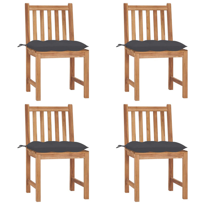 Bryantjr Teak Patio Chair with Cushions, Anthracite