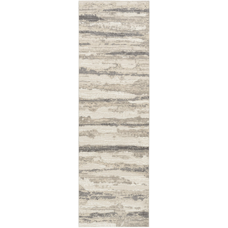 Ivaline Modern Striped Sustainable Woven Rug, Runner 2'2" x 8'