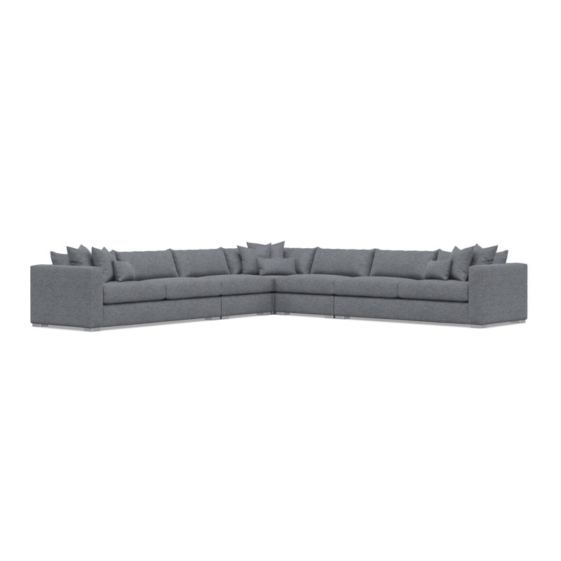 Sectional, Gray Polyester