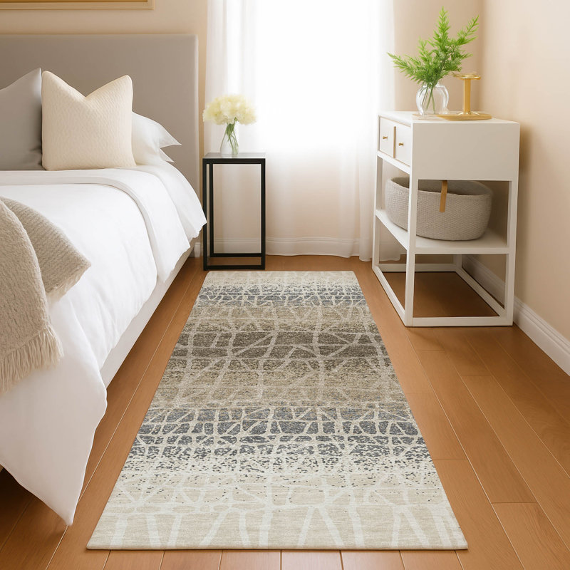 Machine Washable Indoor/Outdoor Raemoore ACN2404 Geometric Rug, Runner 2'3" x 7'6"