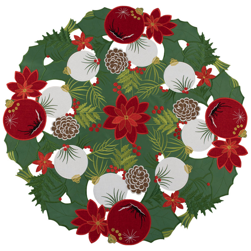 Décoration de table brodée 34 pi, 34 Inch Round
