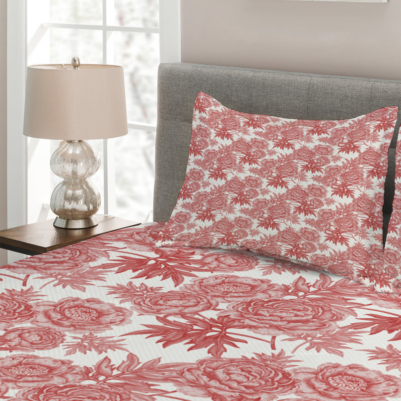 Farmhouse / Country Polyester Floral Coverlet