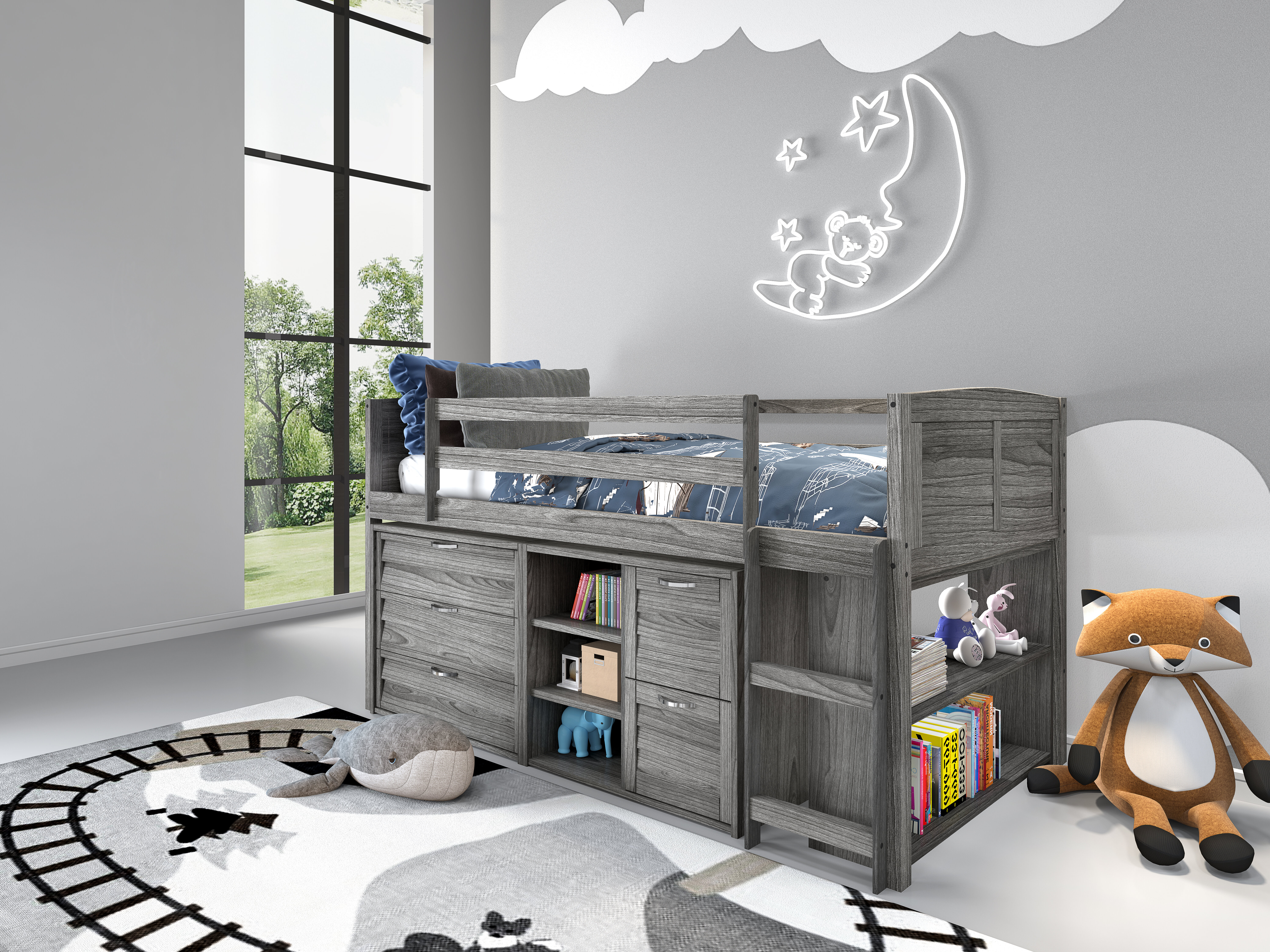 Donco kids outlet louver low loft