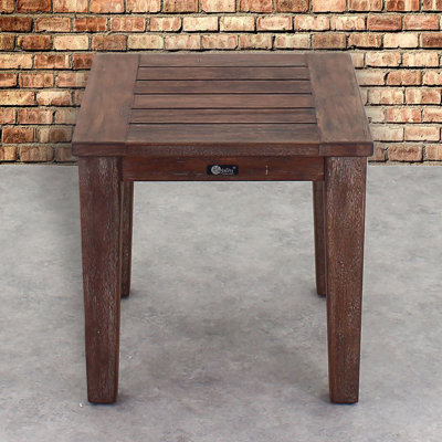 Johnie Square Eucalyptus Outdoor Side Table , 19.69'' in. W 19.69'' in. D