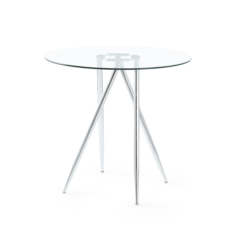 Cavanagh Round Glass Top Metal Base Dining Table