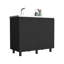 Armoire utilitaire autoportante à 2 portes avec comptoir en acier inoxydable et 2 portes, noir