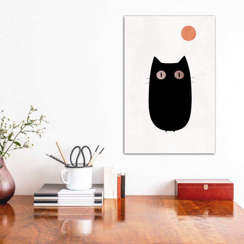 " The Cat " by Kubistika, No Mat, Wrapped Canvas, 12" H x 8" W x 0.75" D
