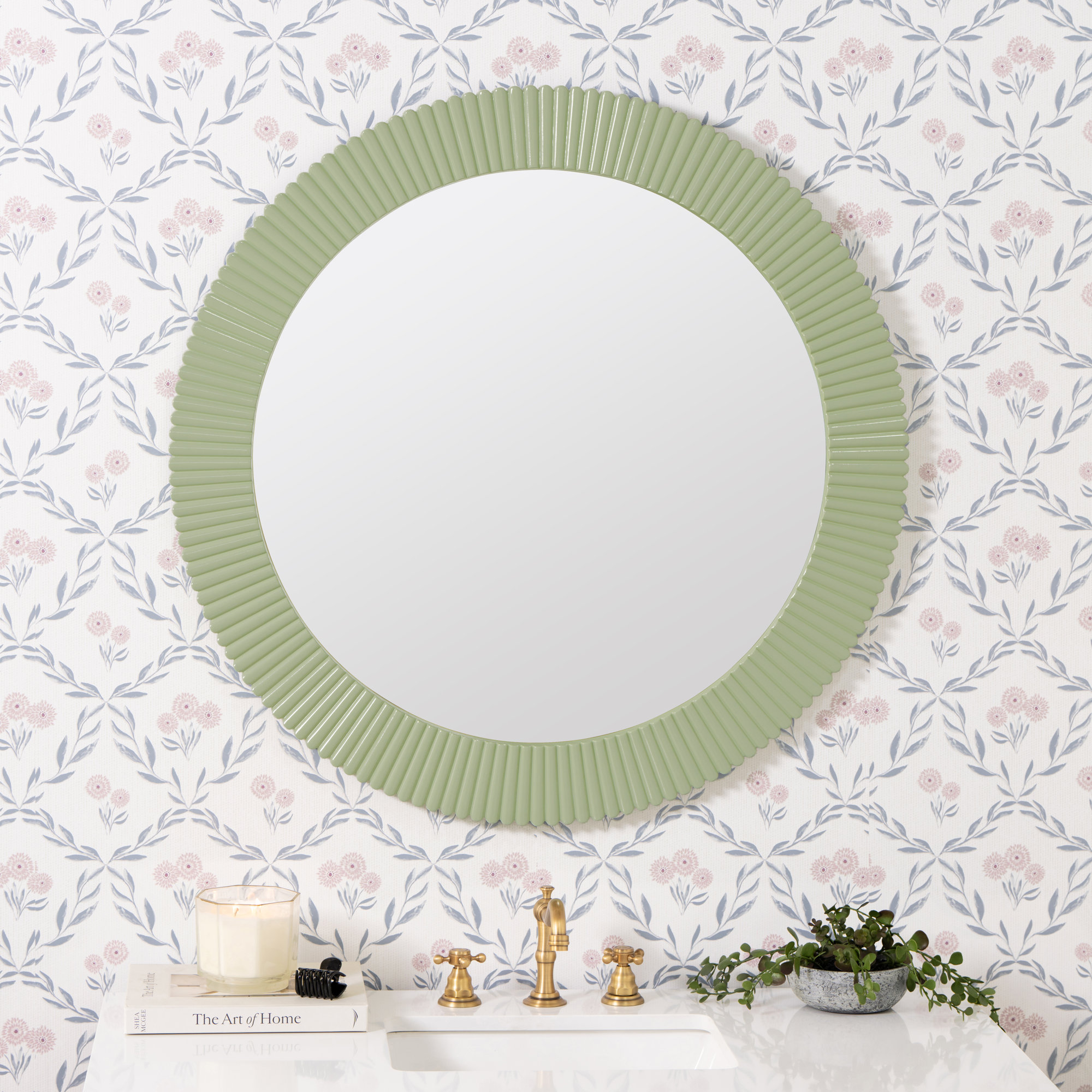 Dandelion Josia Wall Mirror, Avocado