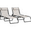 Chaise de plage 2 pièces - filet respirant, 4 inclinables, pliante crème pour chaise longue de plage, cour, extérieur