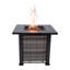 Table de foyer d'extérieur au propane de H 24,4 po x l 28 po Madisongrace 50 000 BTU avec pierres et couvercle-883774905