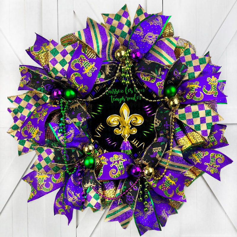 Let The Good Times Roll Mardi Gras Wreath