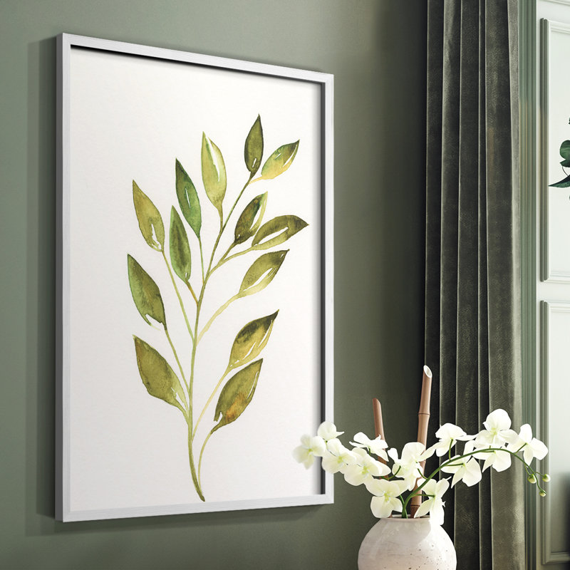 «Simple Twig I», reproduction encadrée - bois massif, H 28 po x l 22 po, Blanc